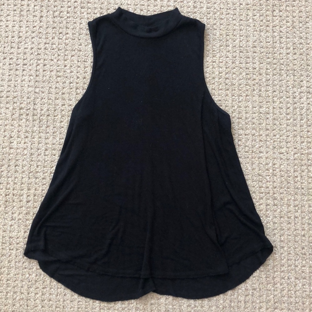 Anthropologie Pure + Good Black Mock Neck Tank